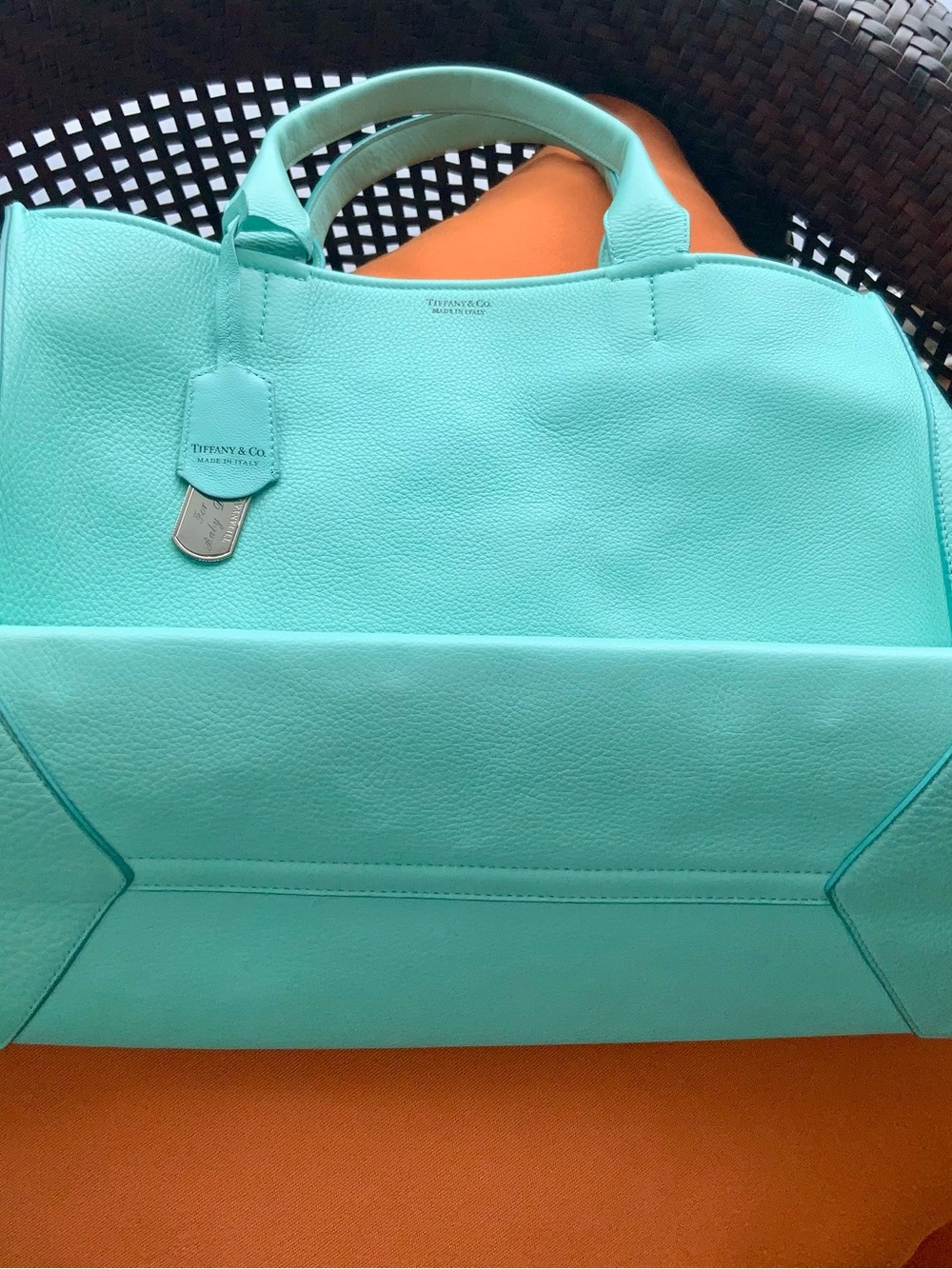 Tiffany & Co. Leather Tote with $$$ Stripe Leather Strap (Retired) - Picture 6 of 16